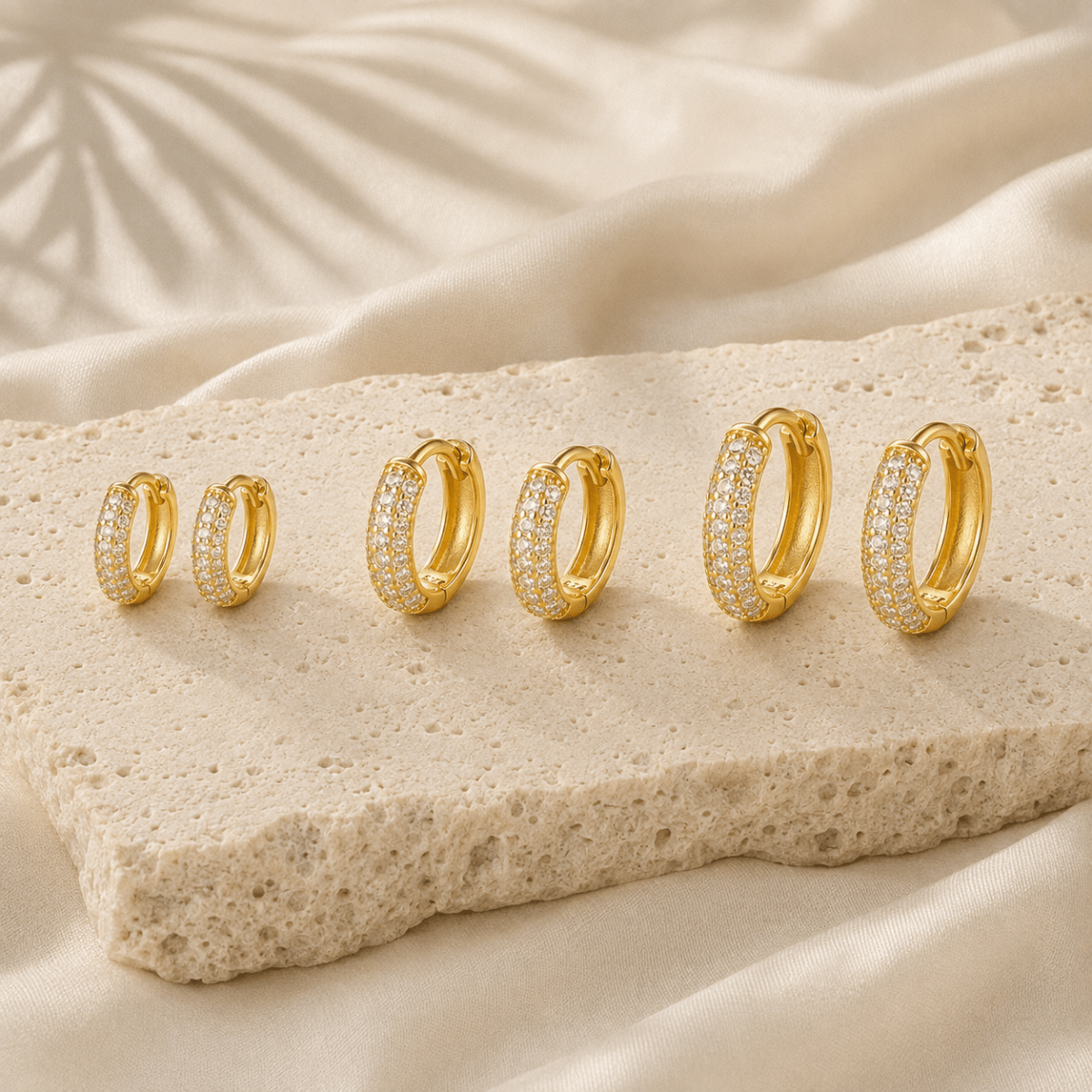 Noemi Chunky Pavé Huggies