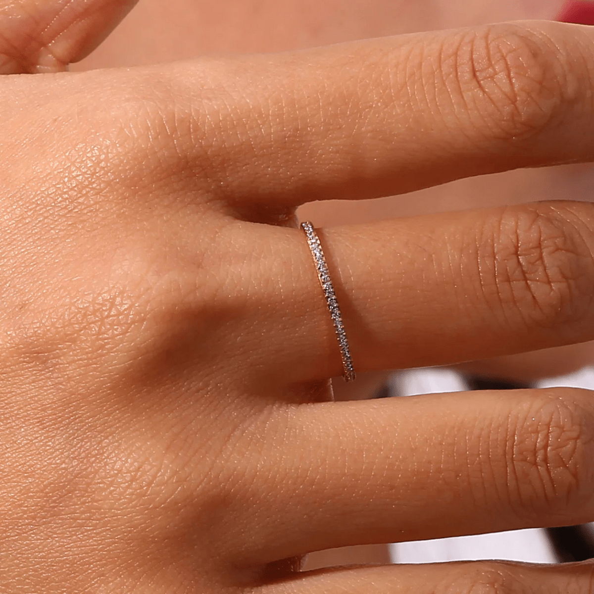Nura Micro-Pavé Half Band Ring