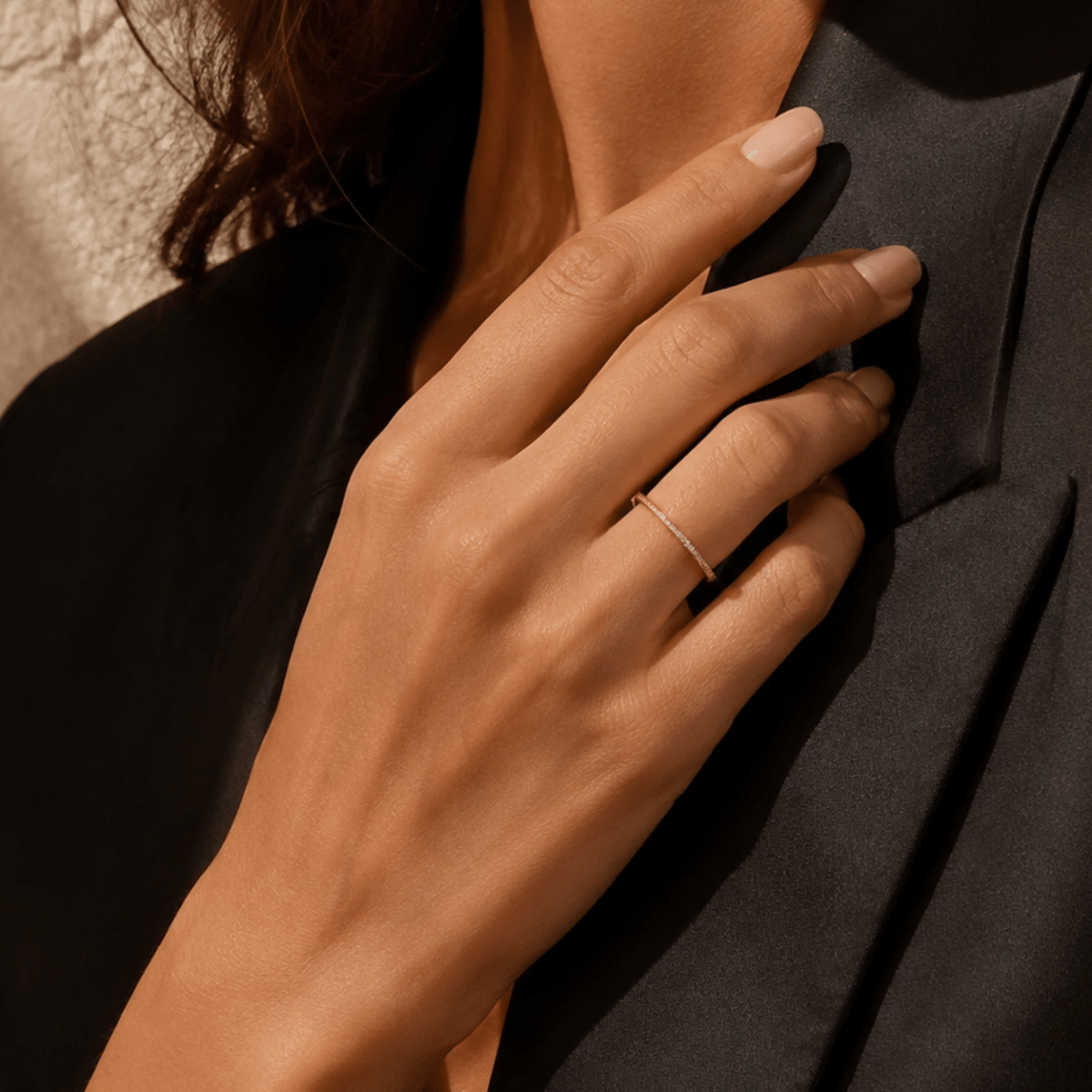 Nura Micro-Pavé Half Band Ring