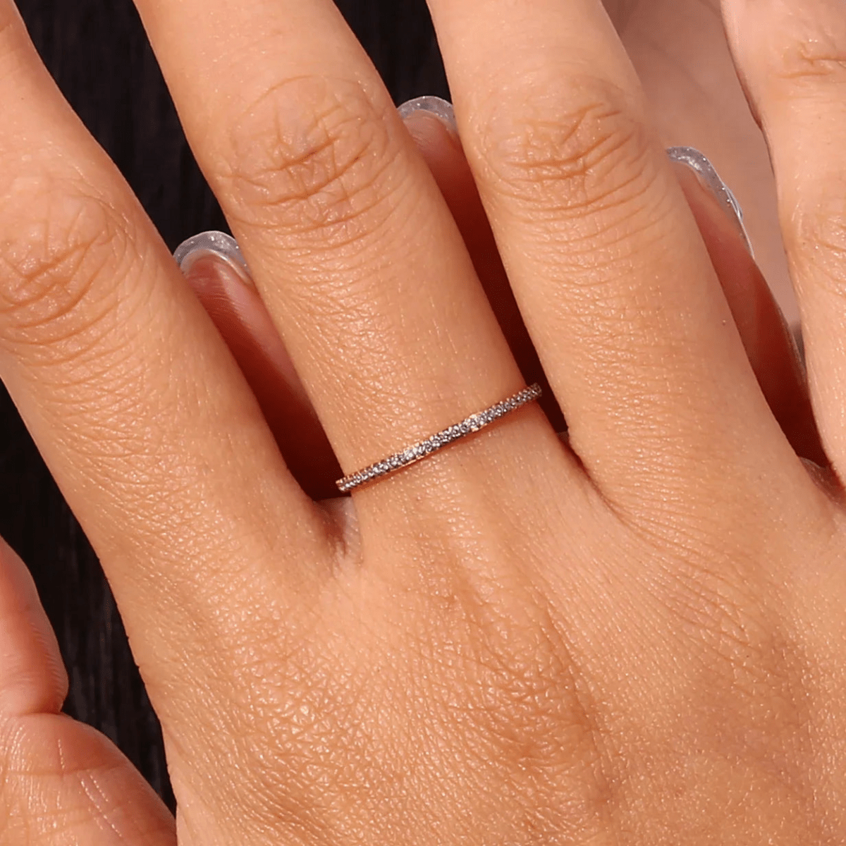 Nura Micro-Pavé Half Band Ring