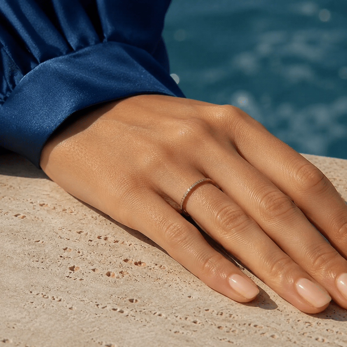 Nura Micro-Pavé Half Band Ring