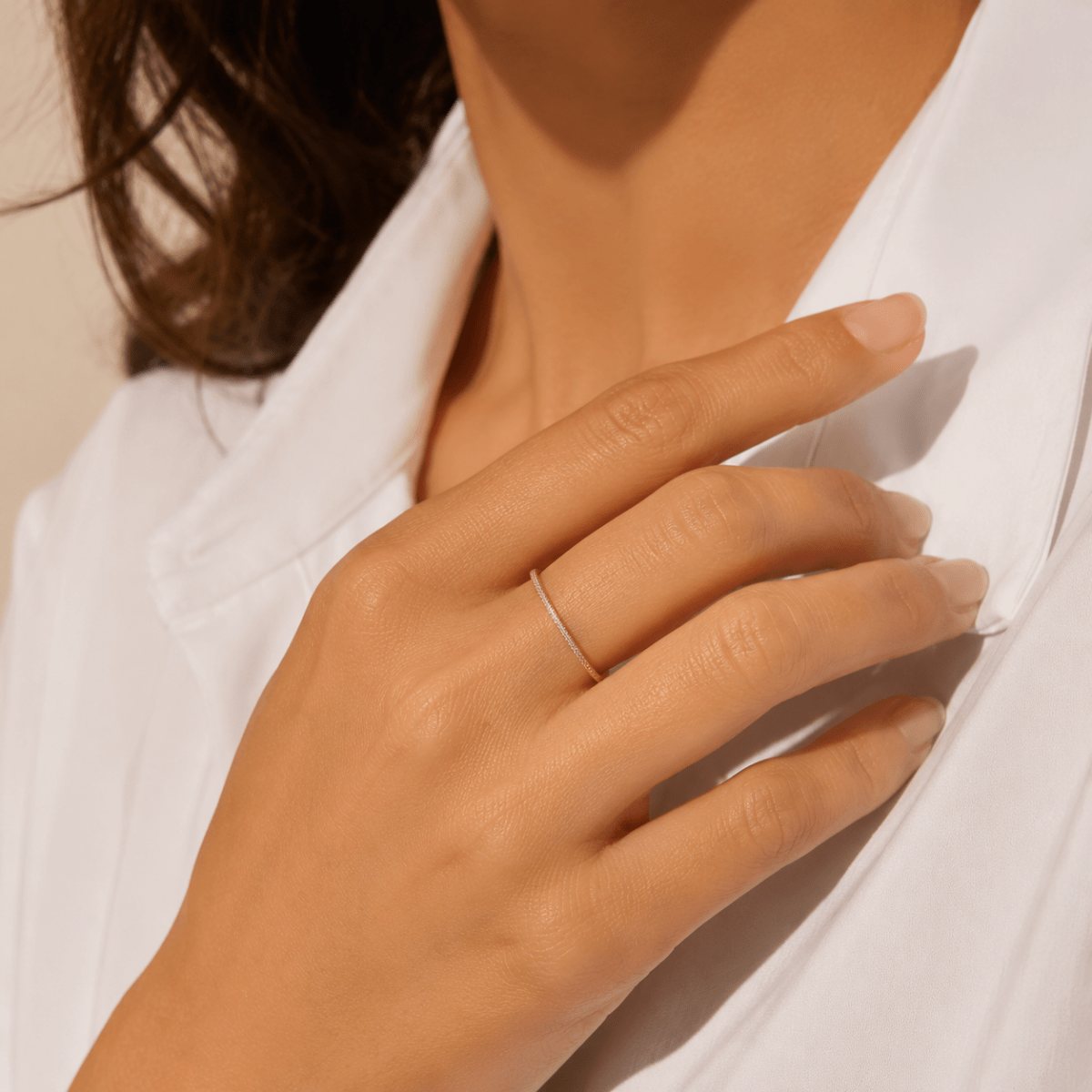 Nura Micro-Pavé Half Band Ring