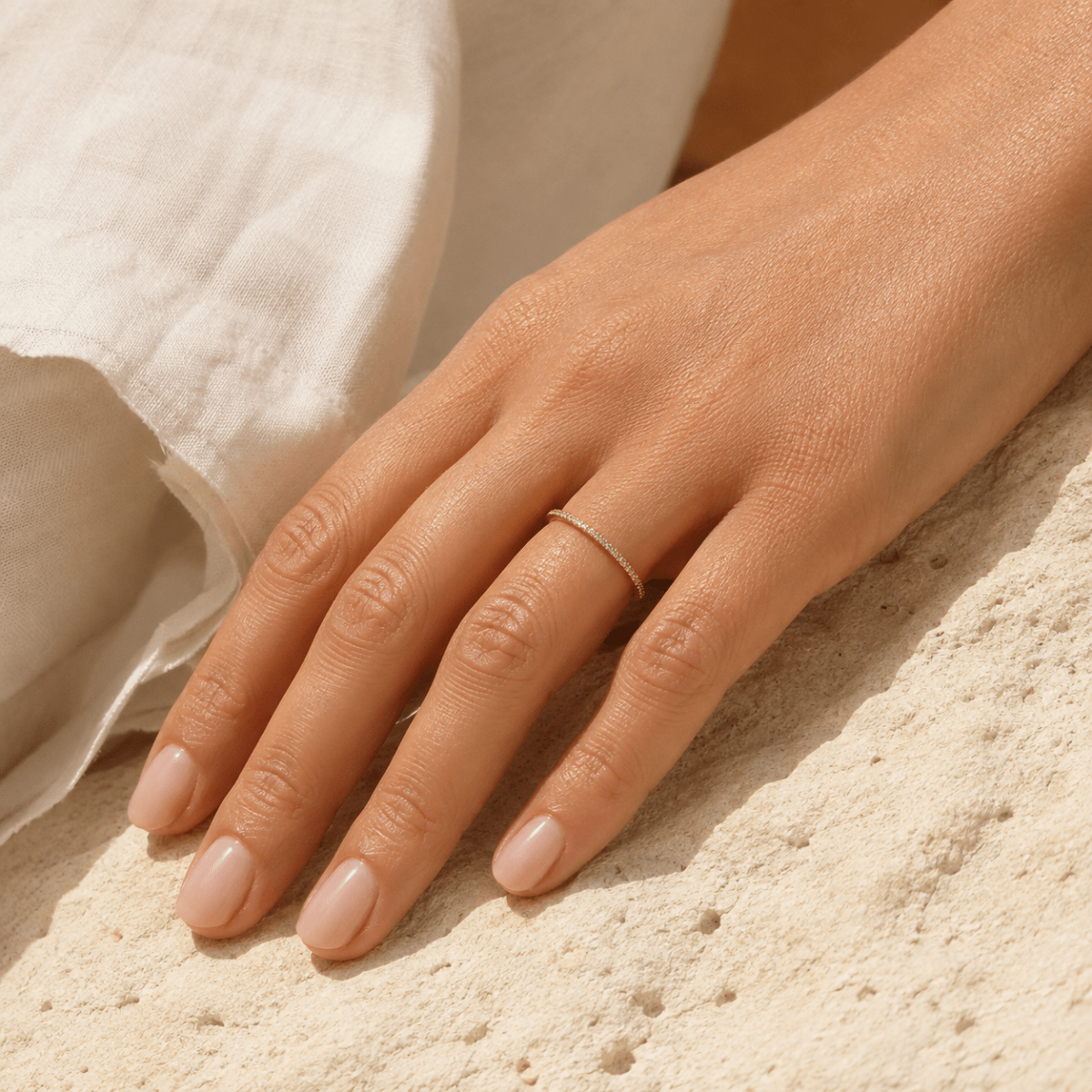 Nura Micro-Pavé Half Band Ring