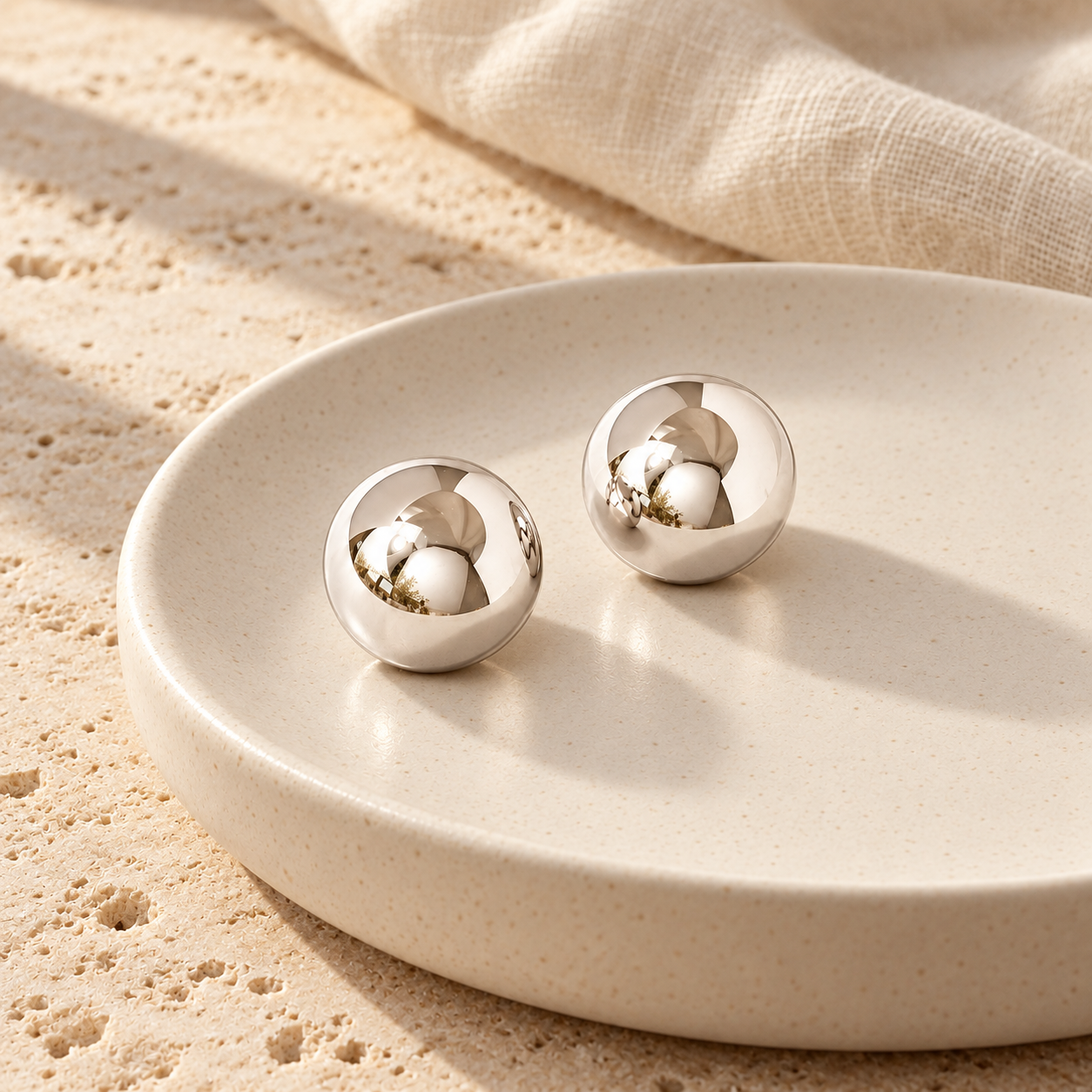 Orelisse Polished Dome Stud Earrings