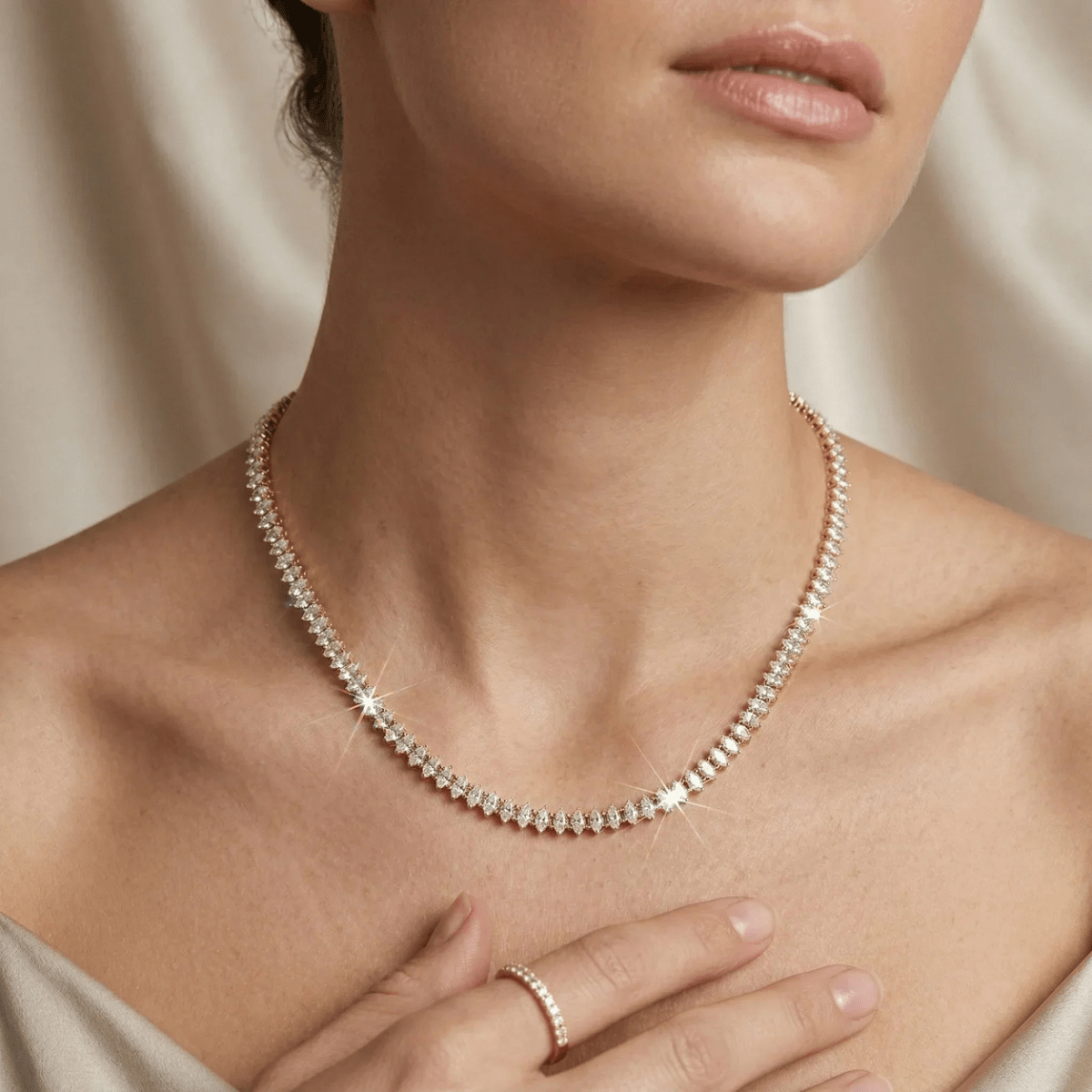Ravello Diamond-Simulant Tennis Necklace