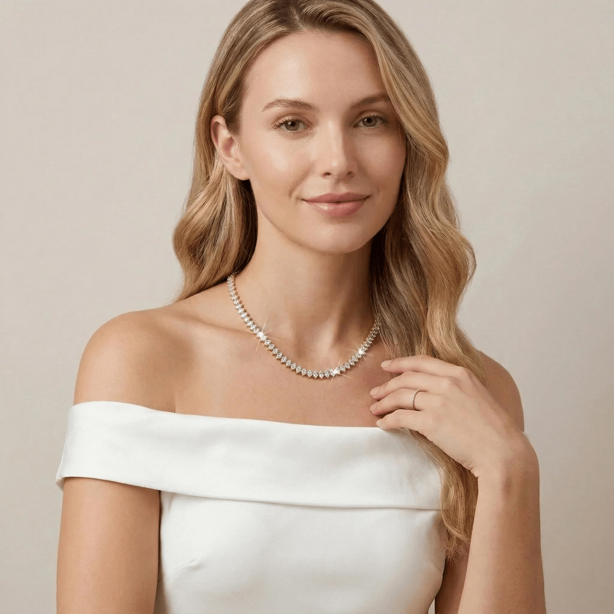 Ravello Diamond-Simulant Tennis Necklace