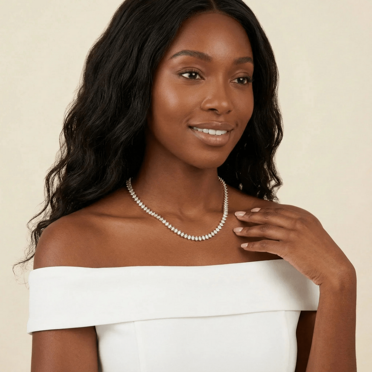 Ravello Diamond-Simulant Tennis Necklace