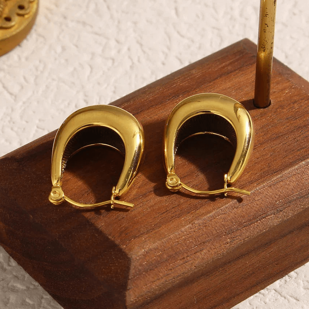 Riva Sculptural Teardrop Hoop Earrings