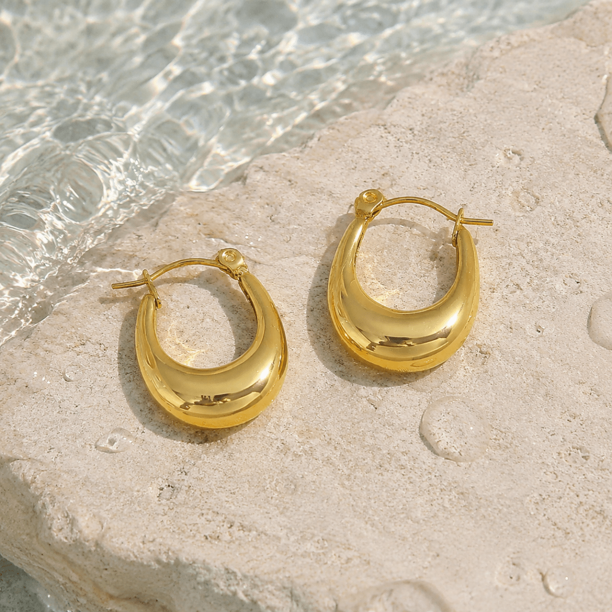 Riva Sculptural Teardrop Hoop Earrings