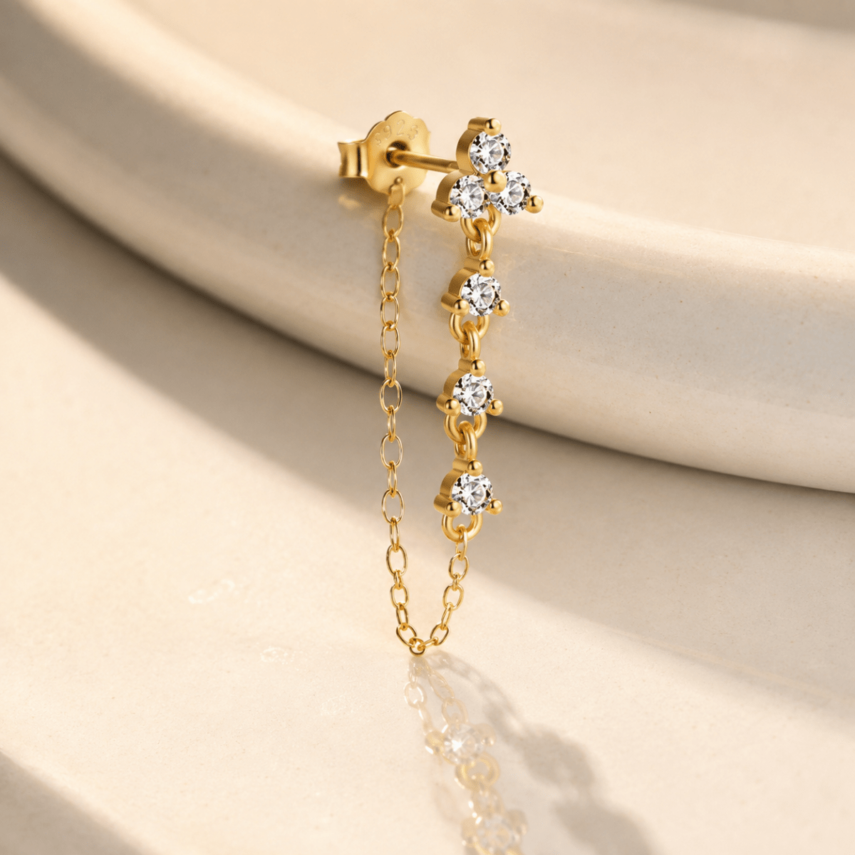 Seraphine Crystal Chain-Loop Earrings