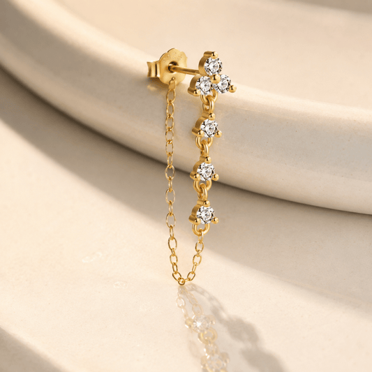 Seraphine Crystal Chain-Loop Earrings