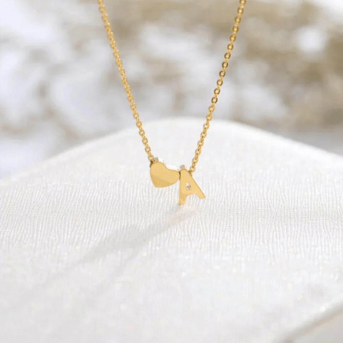 Seraya Heart Initial Necklace