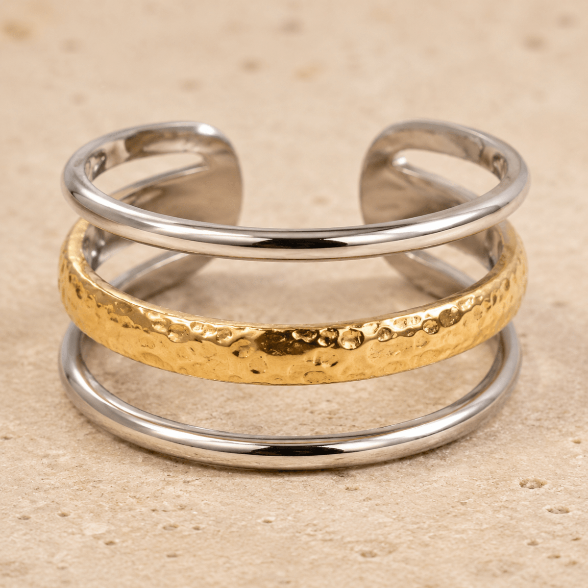 Siena Hammered Triple Band Ring