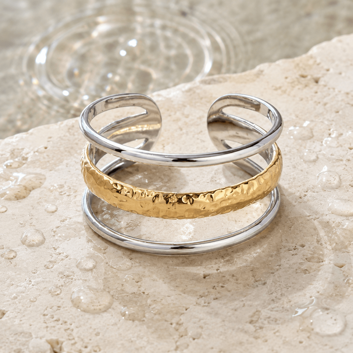 Siena Hammered Triple Band Ring