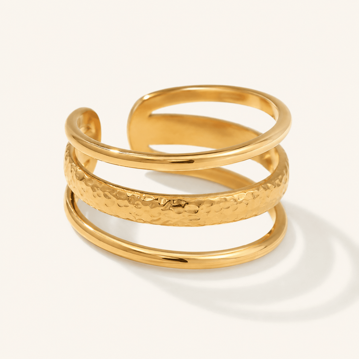 Siena Hammered Triple Band Ring