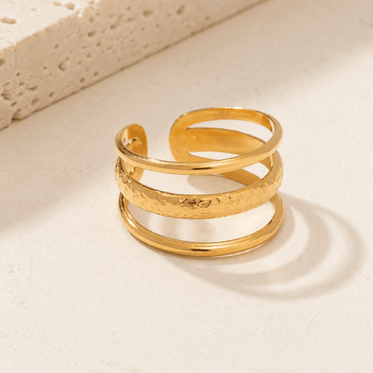 Siena Hammered Triple Band Ring