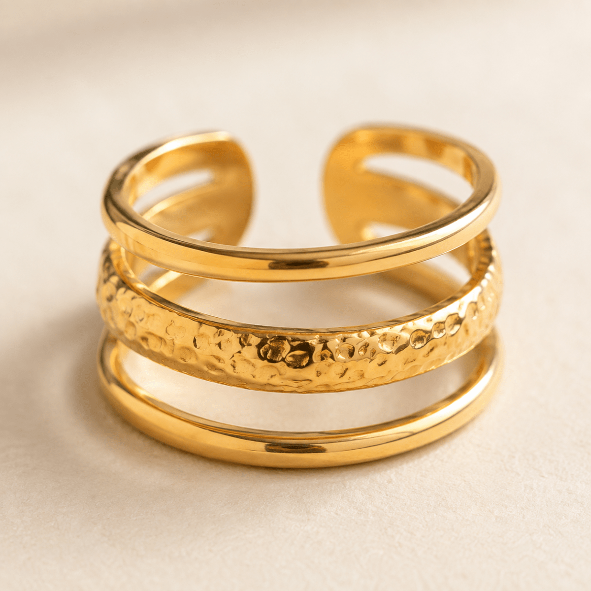 Siena Hammered Triple Band Ring