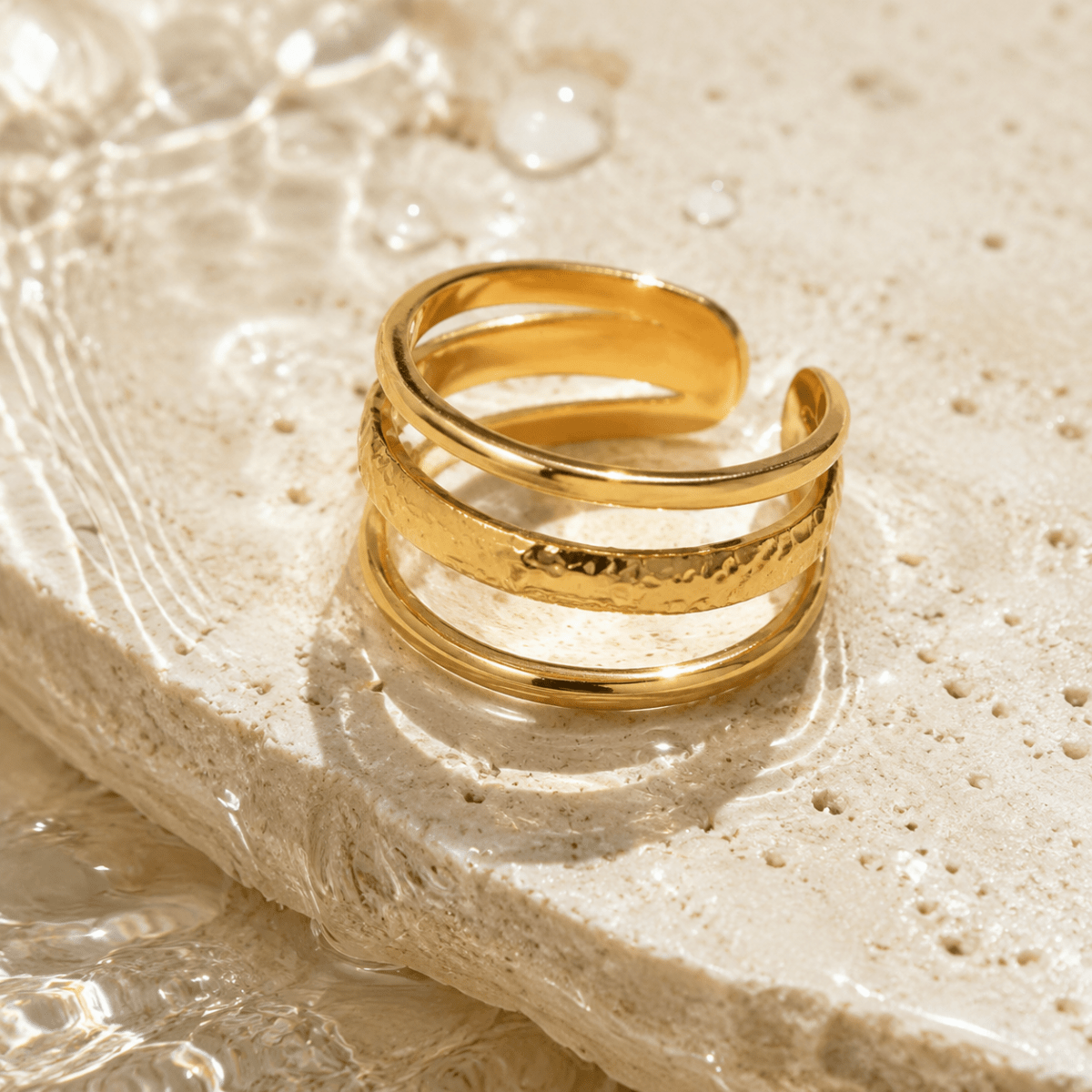 Siena Hammered Triple Band Ring
