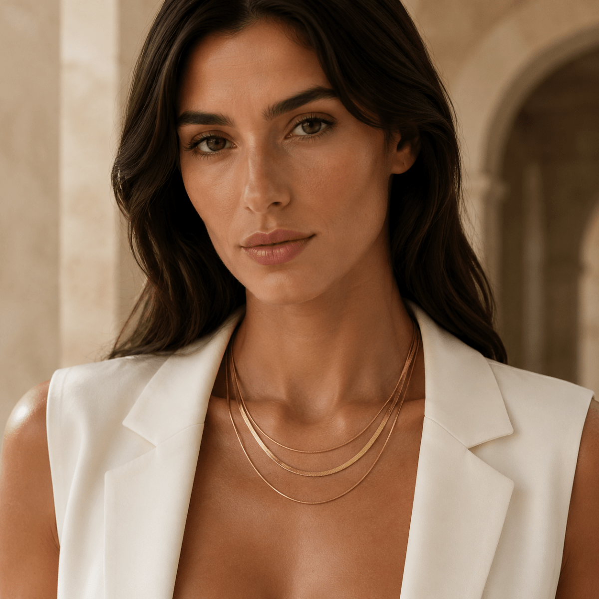 Siracusa Triple-Layer Chain Necklace