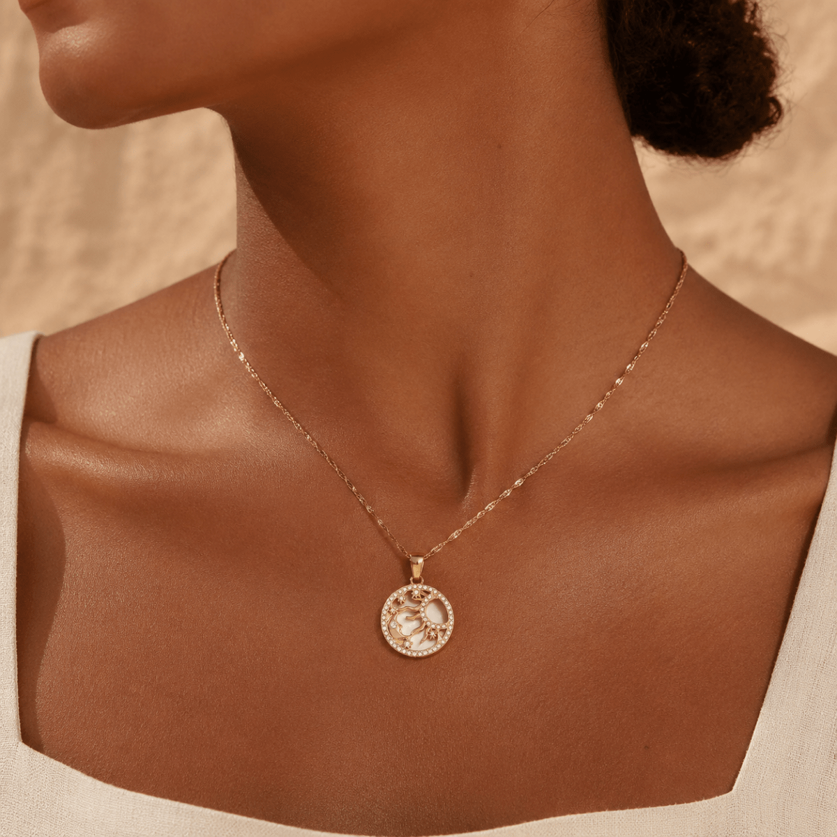 Solara Celestial Medallion Necklace