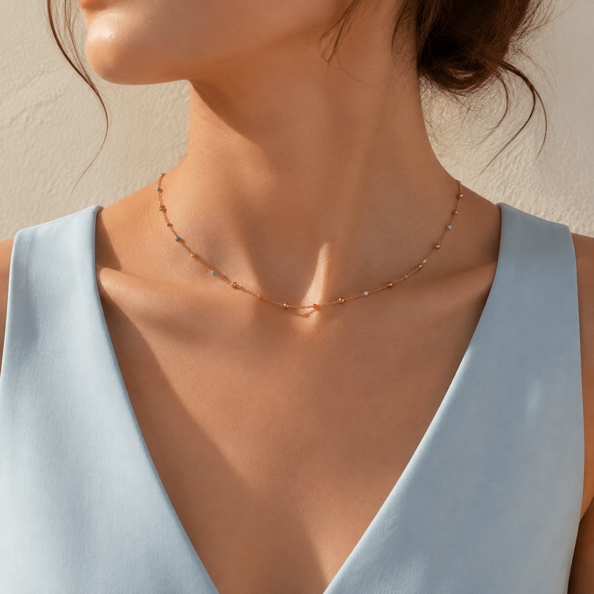Solara Multicolor Bead Station Necklace