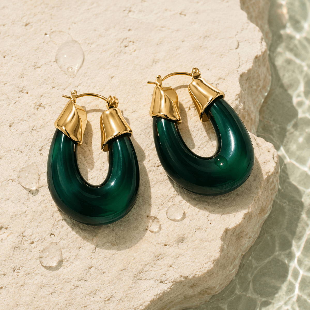 Thalia Sculpted Enamel Hoop Earrings