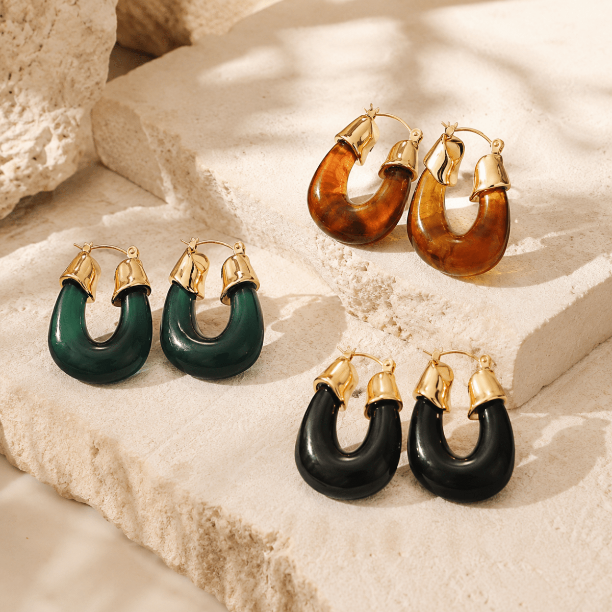 Thalia Sculpted Enamel Hoop Earrings