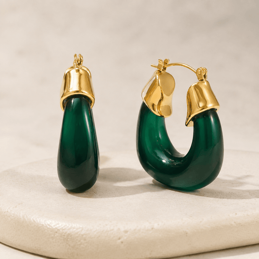 Thalia Sculpted Enamel Hoop Earrings