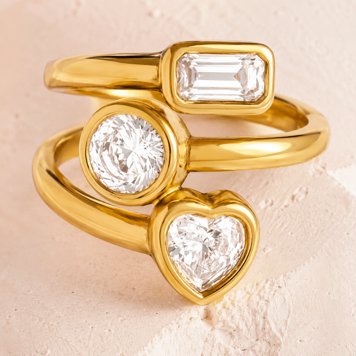 Trielle Mixed-Cut Open Ring