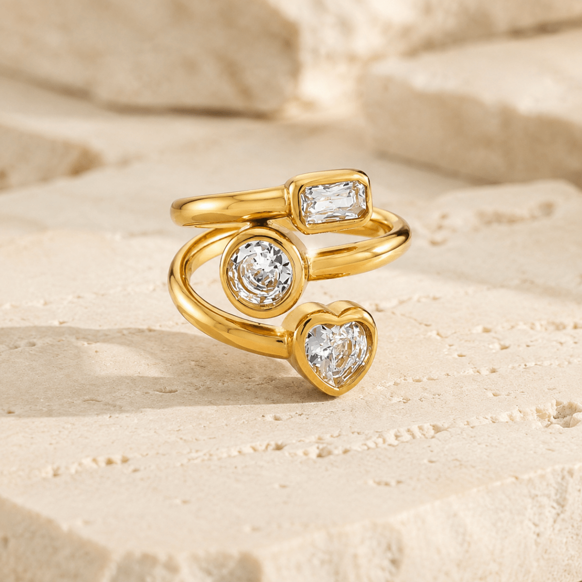 Trielle Mixed-Cut Open Ring