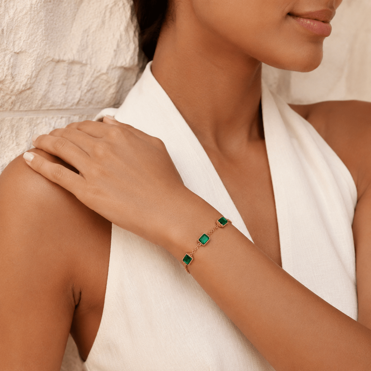 Virelia Five-Stone Halo Bracelet
