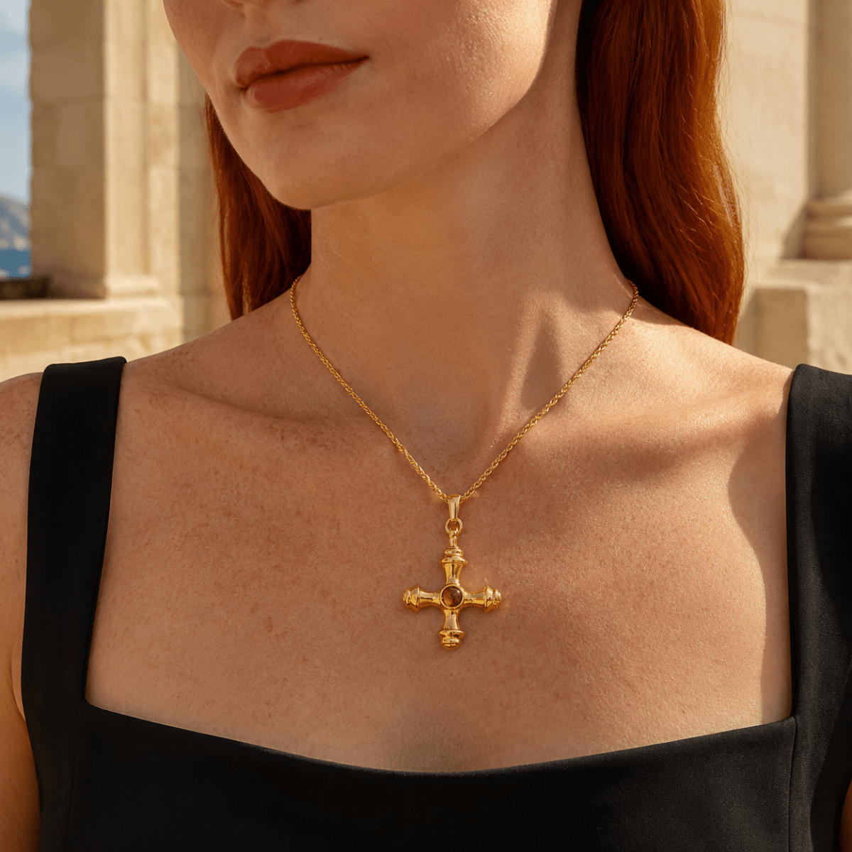 Zahara Ornate Cross Necklace