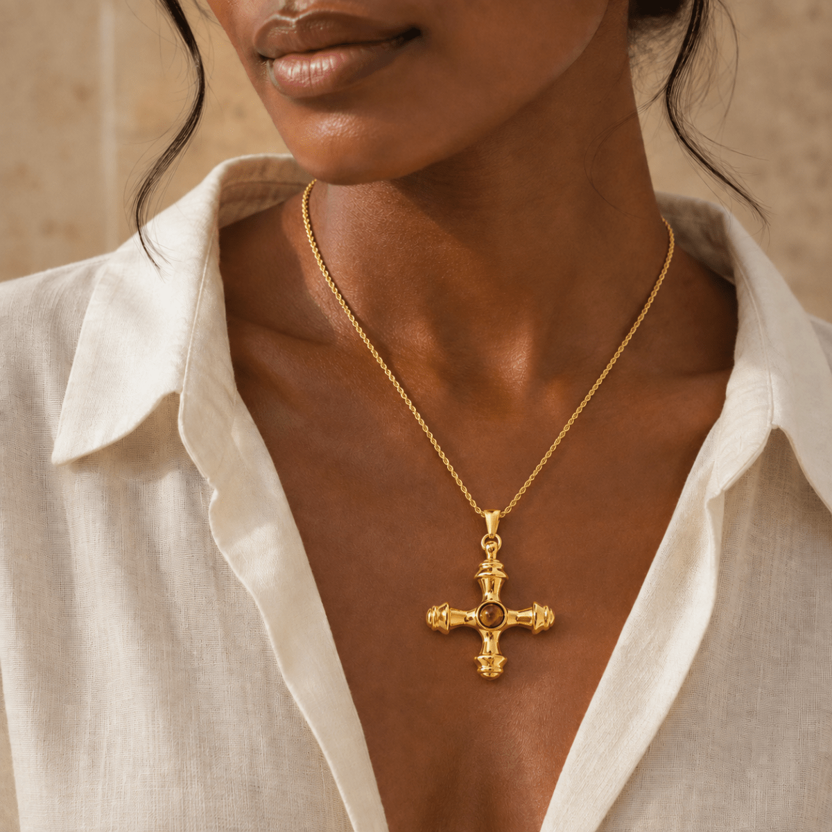 Zahara Ornate Cross Necklace